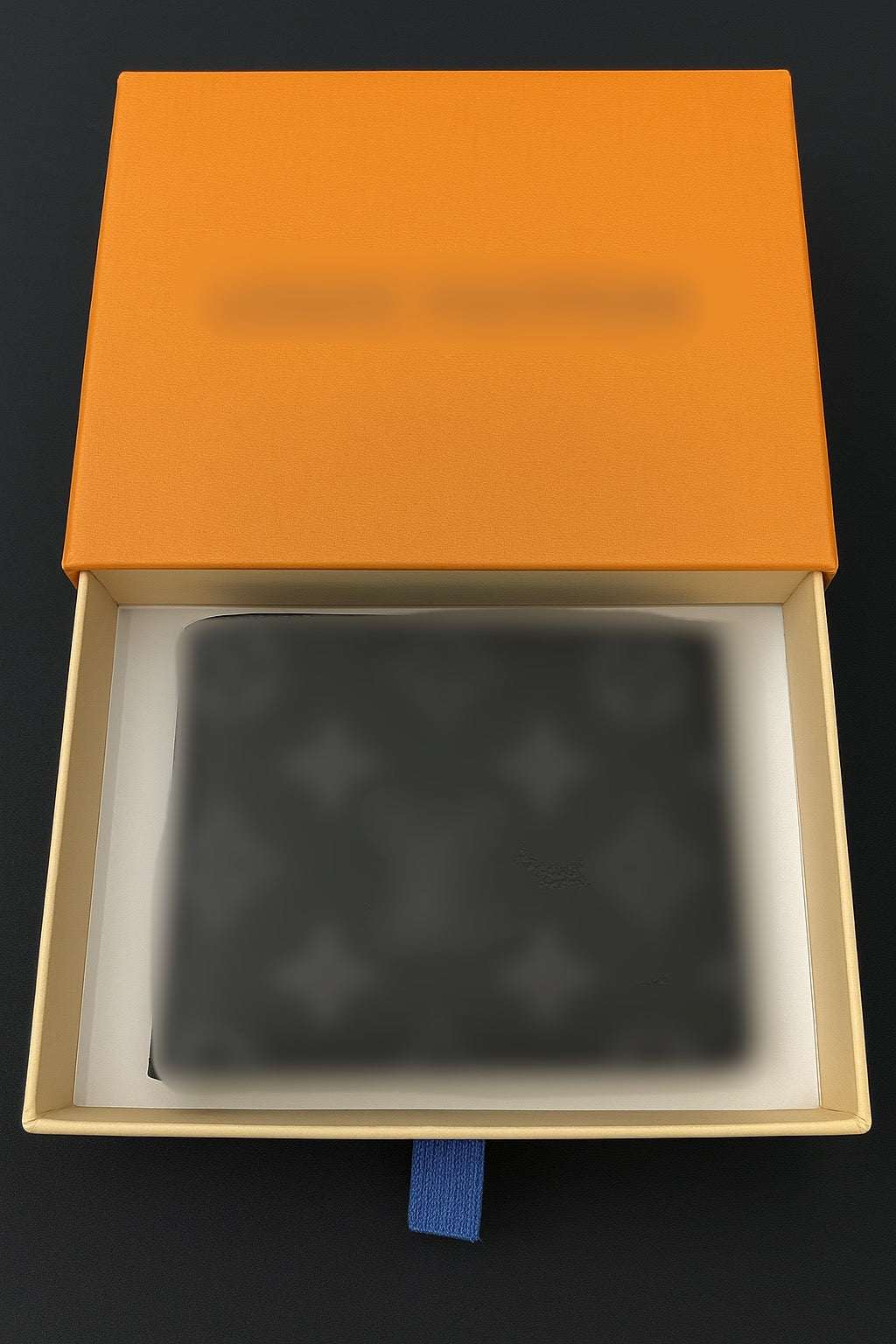 Men’s Bifold Black Pattern Slim Wallet with Box